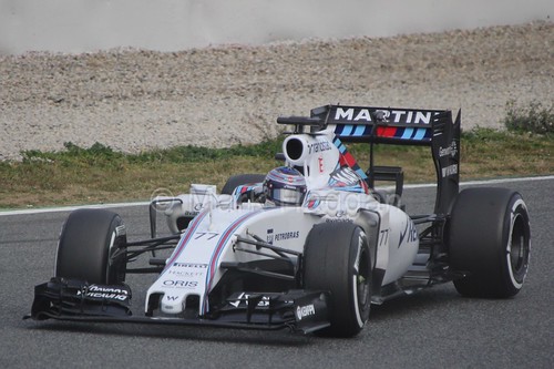 Valtteri Bottas in the Williams during Formula One Winter Testing 2015
