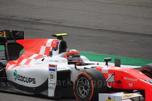 Daniël de Jong in the MP Motorsport car in GP2 Practice at the 2016 British Grand Prix