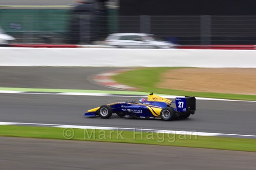 Jake Hughes in the DAMS car in qualifying for GP3 at the 2016 British Grand Prix