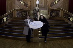 Mimi and Lynda on the stairs at Titanic