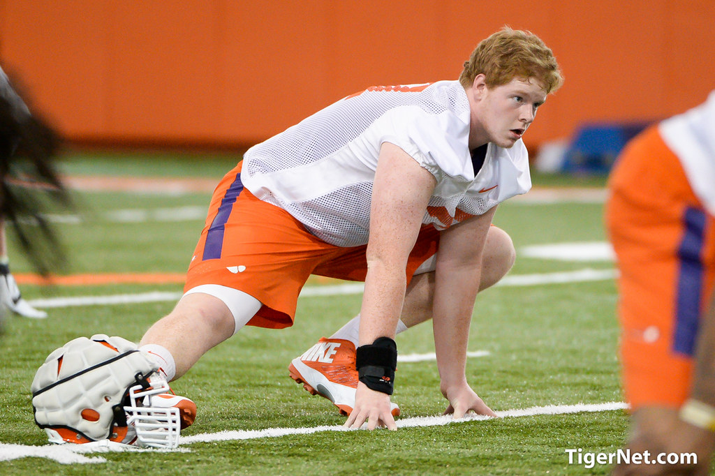 Clemson Football Photo of practice and Zach Giella