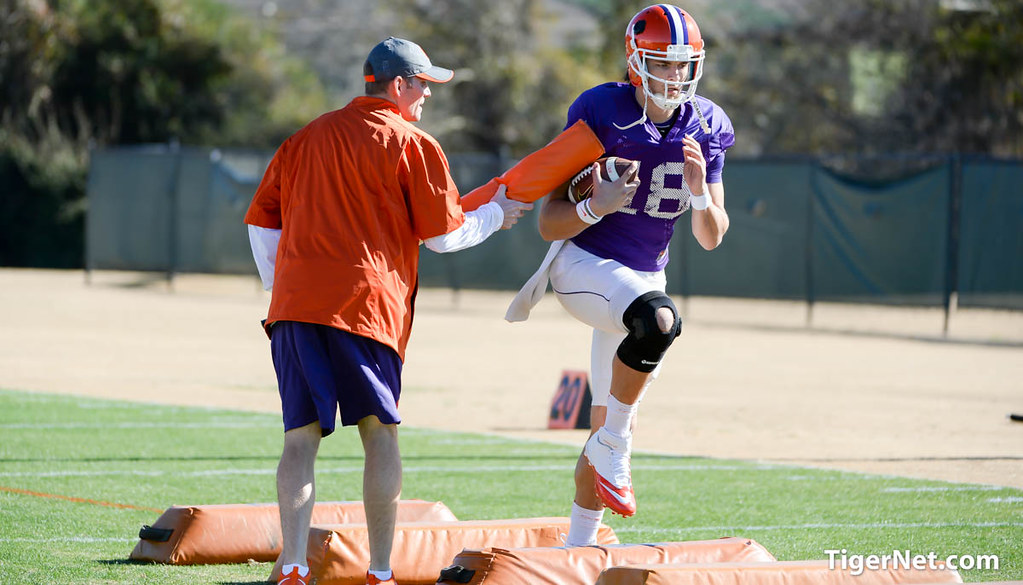 Clemson Football Photo of Brandon Streeter and Cole Stoudt and bowlpractice