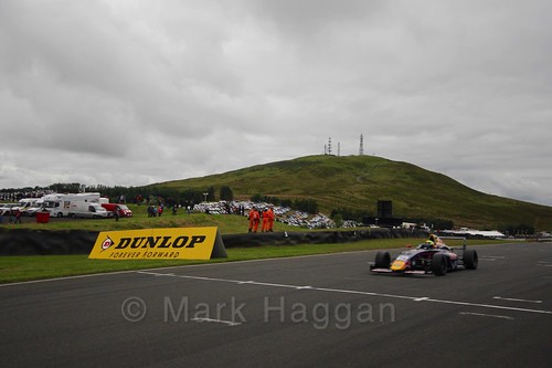 Luis Leeds in the second British Formula Four race at the Knockhill BTCC Weekend, August 2016