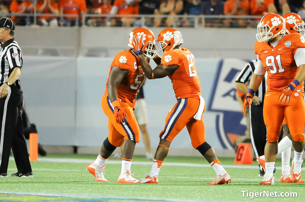 Clemson Football Photo of Russell Athletic Bowl and Grady Jarrett and Robert Smith