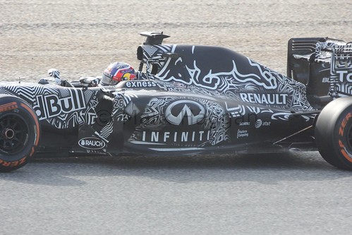 Daniil Kvyat in the Red Bull in Formula One Winter Testing 2015