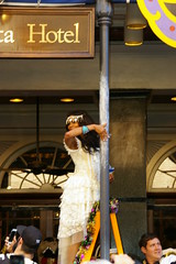 Anais St. John at the Greasing of the Poles, Royal Sonesta Hotel, French Quarter, February 13, 2015