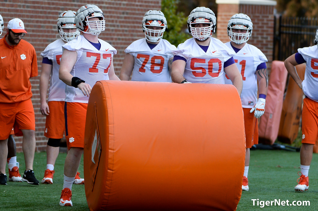 Clemson Football Photo of Justin Falcinelli and Zach Giella and practice