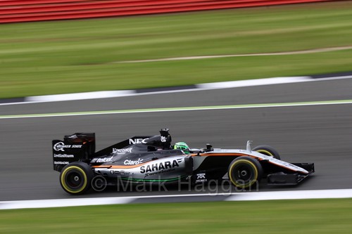 Nico Hülkenberg in his Force India during Free Practice 1 at the 2016 British Grand Prix