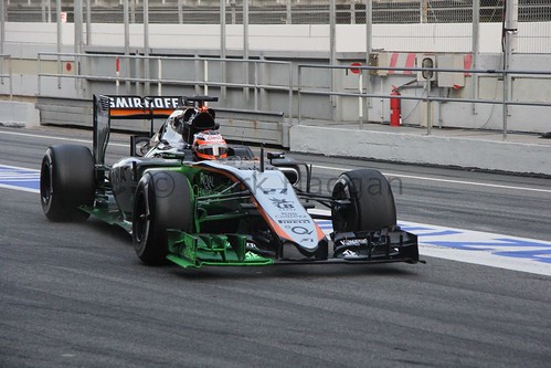 Nico Hulkenberg in the Force India in Formula One Winter Testing 2015