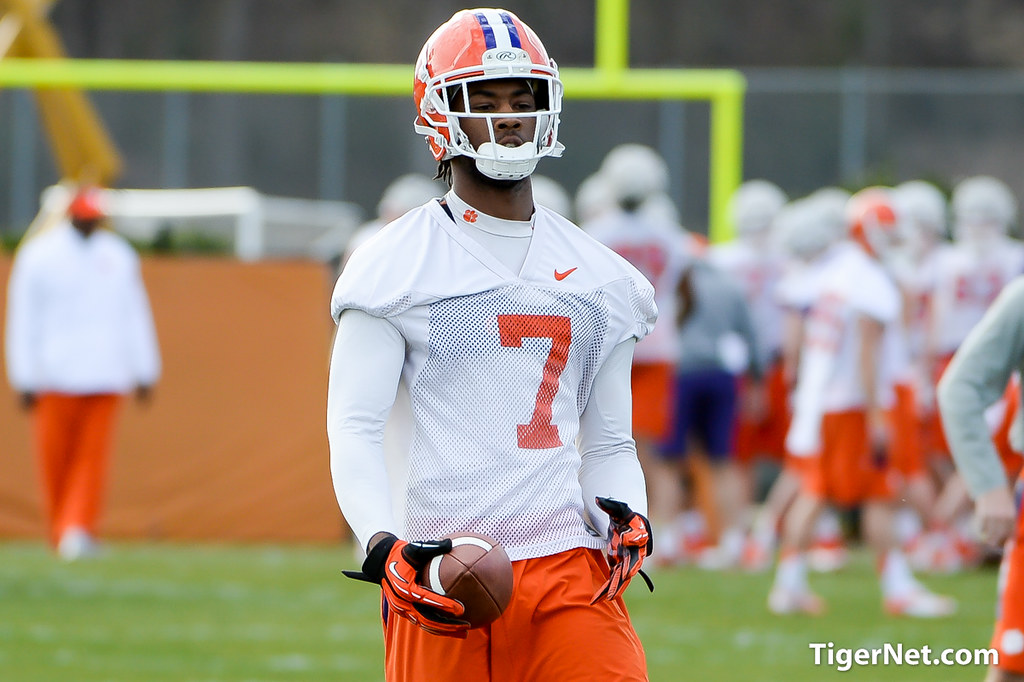 Clemson Football Photo of practice and Mike Williams