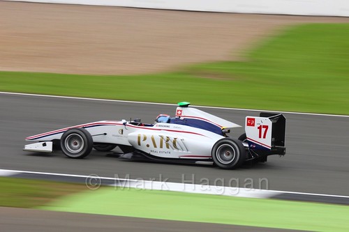 Ralph Boschung in the Koiranen GP car in qualifying for GP3 at the 2016 British Grand Prix