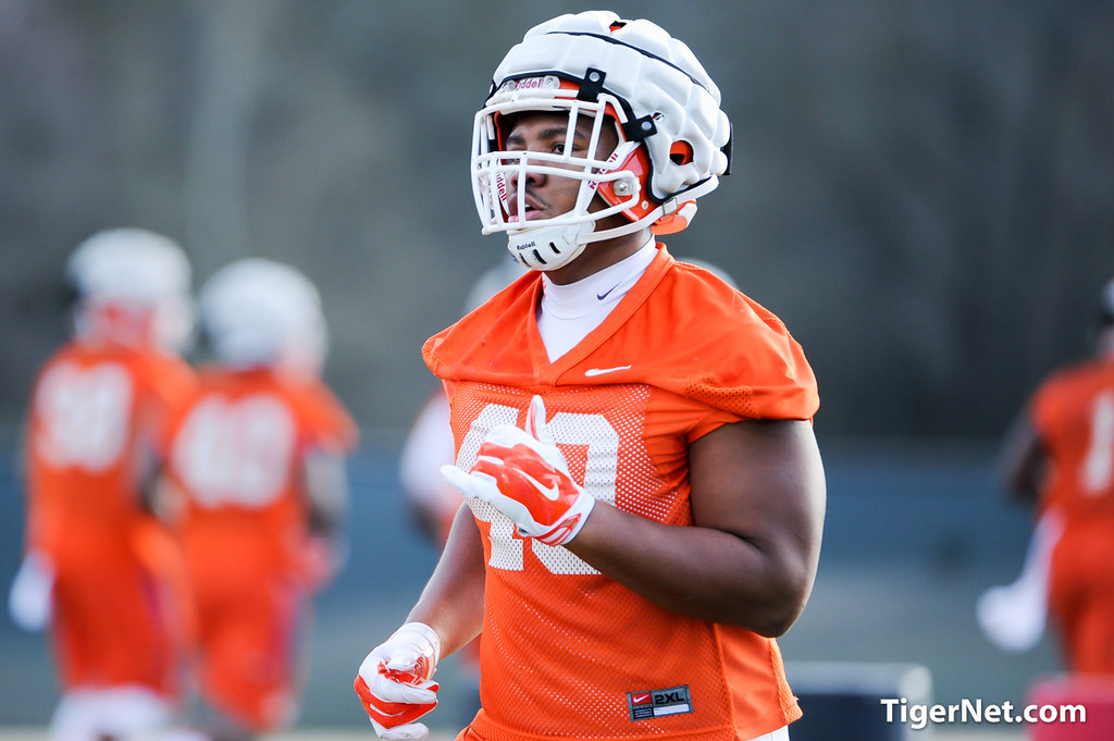 Clemson Football Photo of Roderick Byers and practice