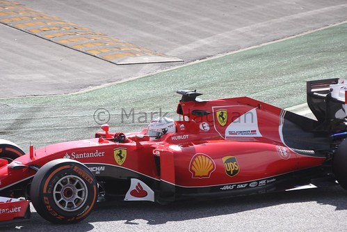 Sebastian Vettel in the Ferrari in Formula One Winter Testing 2015
