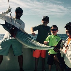 Capt. Manny catches a 50+ pound Wahoo in the kite. (http://ift.tt/1GAGvFj)