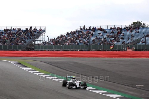Nico Rosberg in his Mercedes in Free Practice 1 at the 2016 British Grand Prix