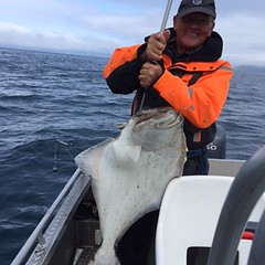 Barry Moore with his first Halibut on the Norway Trip • <a style="font-size:0.8em;" href="http://www.flickr.com/photos/113772263@N05/28263324840/" target="_blank">View on Flickr</a>
