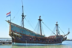 Replica VOC ship from the 17th century. Is build in Lelystad, Holland.