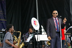 Davell Crawford with the New Orleans Jazz Orchestra at French Quarter Fest 2015 Day 3, April 11