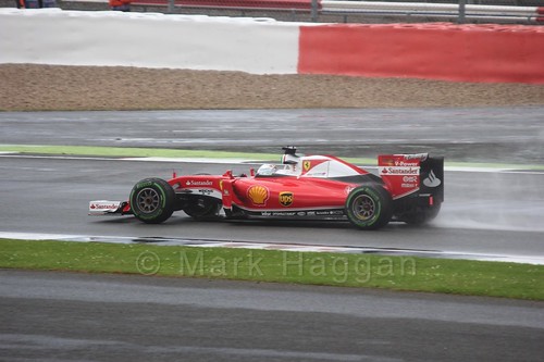 Sebastian Vettel in his Ferrari in the 2016 British Grand Prix