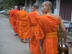 Morgendliche Almosen-Runde in Luang Prabang