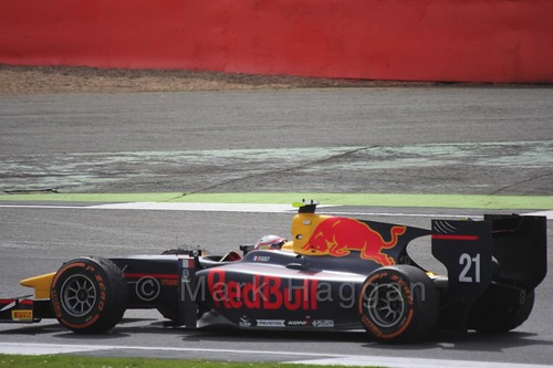 Pierre Gasly in the Prema Racing car in the GP2 Feature at the 2016 British Grand Prix