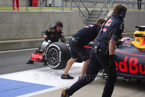 Pierre Gasly pits for Red Bull during Formula One In Season Testing at Silverstone, July 2016