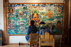 A l'école de peinture traditionnelles de Shangrila