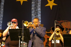 Leroy Jones with Trumpet Mafia at Jazz Fest 2015, Day 4, April 30