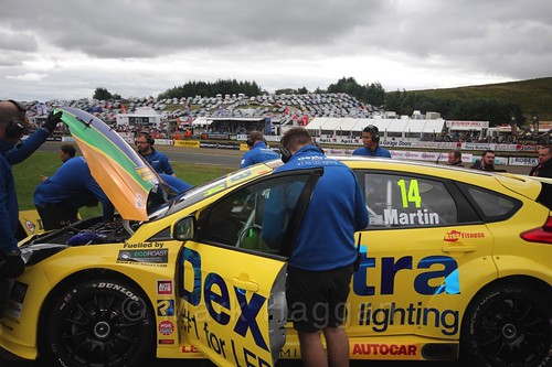 Alex Martin on the grid during the BTCC Knockhill Weekend 2016