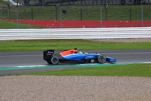 Jordan King in the Manor during Formula One In Season Testing at Silverstone, July 2016