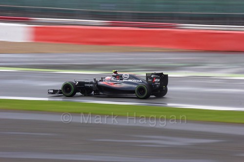 Jenson Button in his McLaren during the 2016 British Grand Prix