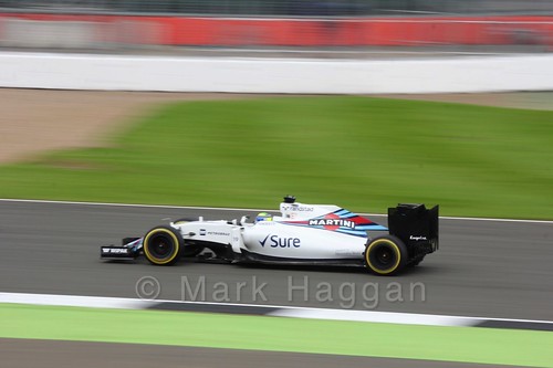 Felipe Massa in his Williams during Free Practice 3 at the 2016 British Grand Prix