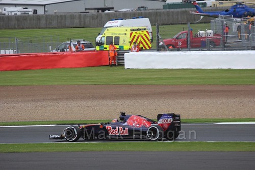 Daniil Kvyat in his Toro Rosso in Free Practice 3 at the 2016 British Grand Prix at Silverstone