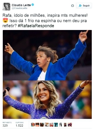 Claudia Leitte ganha críticas após comparar sua foto à de judoca campeã