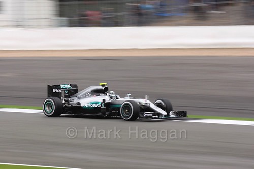 Nico Rosberg in his Mercedes in Free Practice 1 at the 2016 British Grand Prix