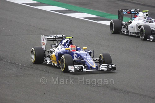 Felipe Nasr in his Sauber in Free Practice 1 at the 2016 British Grand Prix