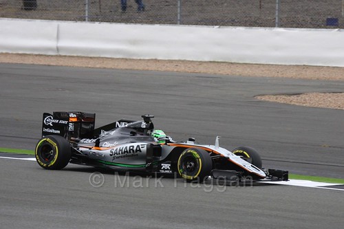 Nico Hülkenberg in his Force India during Free Practice 1 at the 2016 British Grand Prix