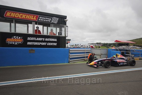 Luis Leeds ahead of the second British Formula Four race  during the BTCC Knockhill Weekend 2016