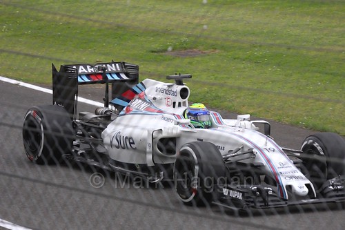 Felipe Massa drives down the pit entrance in his Williams during Free Practice 1 at the 2016 British Grand Prix