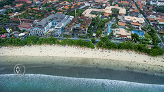 Views overlooking the crowded Kuta beach.