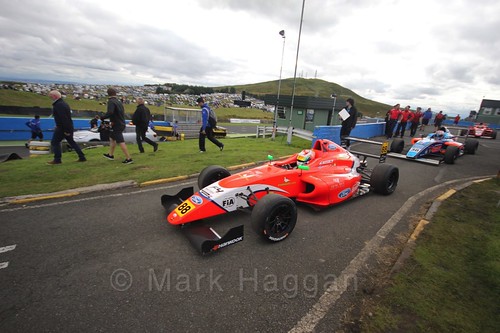 Jack Martin ahead of the final British Formula Four race during the BTCC Knockhill Weekend 2016