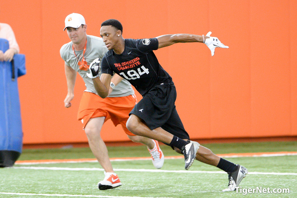 Clemson Recruiting Photo of Diondre Overton and Dabo Swinney and Football