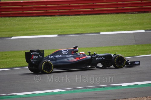 Stoffel Vandoorne driving for McLaren during Formula One In Season Testing at Silverstone, July 2016