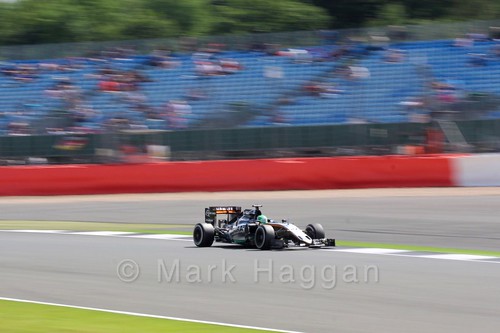 Nico Hülkenberg in his Force India during Free Practice 2 at the 2016 British Grand Prix