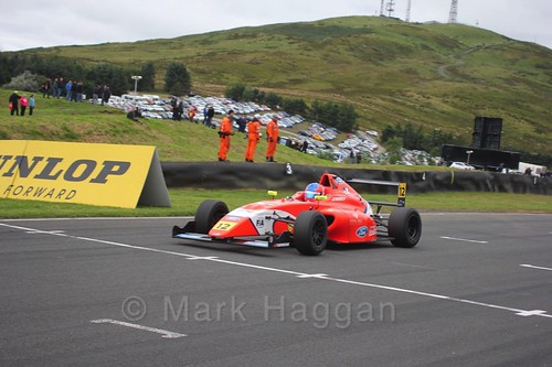 Ayrton Simmons in British Formula Four race 2 during the BTCC Knockhill Weekend 2016