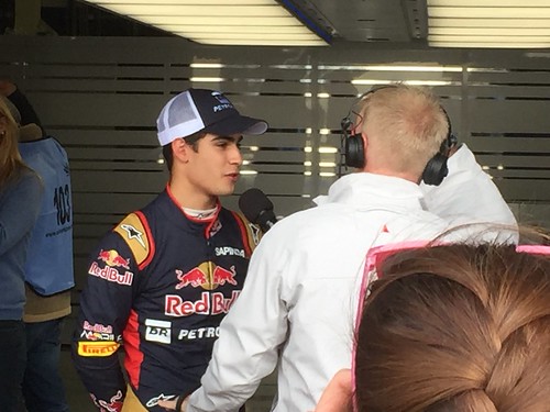 Sérgio Sette Camara interviewed whilst testing for Toro Rosso in Formula One In Season Testing at Silverstone, July 2016