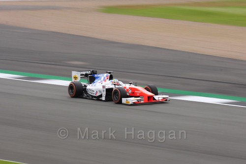 Oliver Rowland in the MP Motorsport car in GP2 Practice at the 2016 British Grand Prix