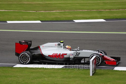Charles Leclerc in the Haas in Free Practice 1 at the 2016 British Grand Prix