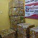 Beverage aluminum cans ready to be shipped back to Medellin for recycling
