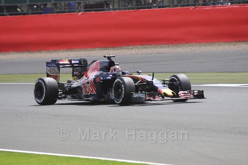 Daniil Kvyat in his Toro Rosso in Free Practice 2 at the 2016 British Grand Prix at Silverstone